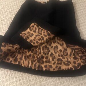 Dolce & Gabbana Black Mini Skirt Leopard Print Accent
